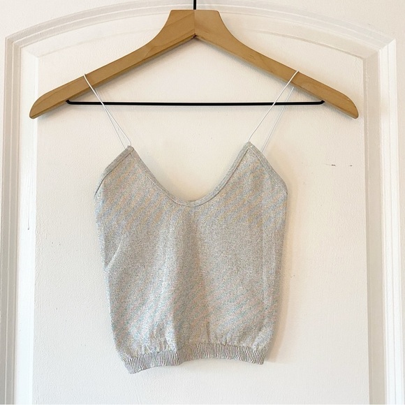 FREE PEOPLE Intimately Rainbow Sparkle Cropped Seamless Brami NEW - Picture 2 of 7